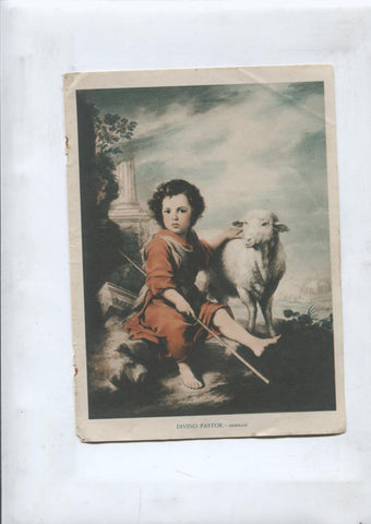 Vida y Luz: Estampa religiosa numerada 27: Divino Pastor de Murillo