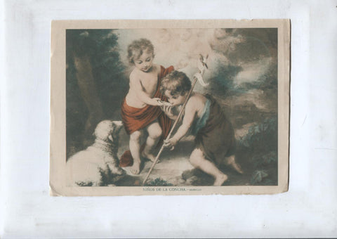 Vida y Luz: Estampa religiosa numerada 32: Niños de la concha de Murillo