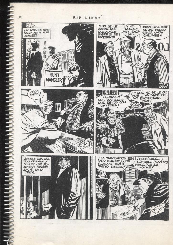 Tomo encuadernacion canutillo con: Rip Kirby (Edit.Dolar, 99 paginas)
