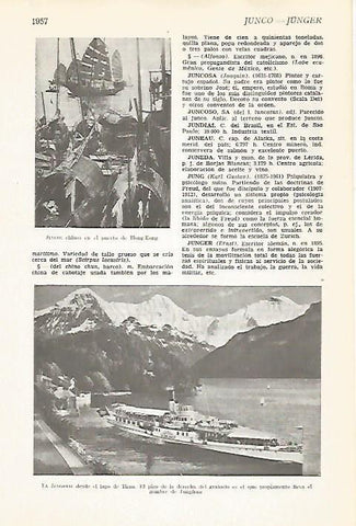 LAMINA VOX 16831: Puerto de Hong Kong y vista del Jungefrau