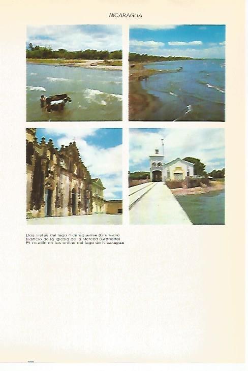 LAMINA VOX 16977: Lago Granada, iglesia de La Merced y muelle en Nicaragua