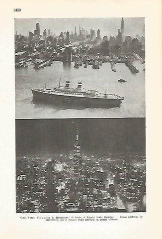 LAMINA VOX 16990: Vista aerea y nocturna de Manhattan, Nueva Yoork