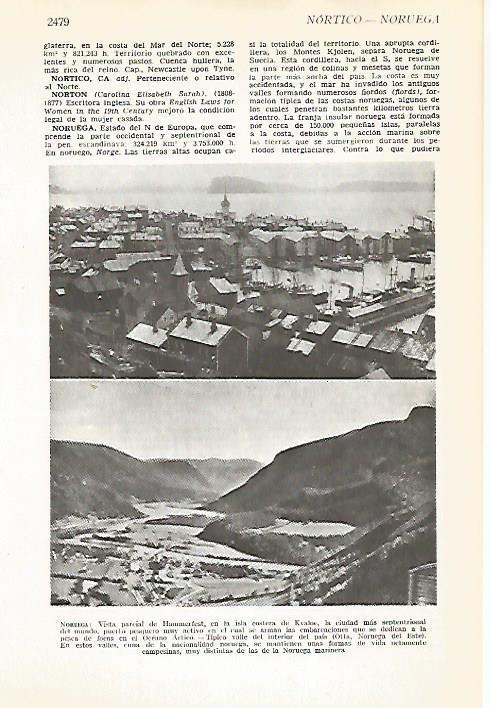 LAMINA VOX 16985: Vista de Hammerfest y valle de Otta, Noruega