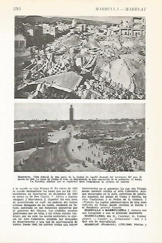 LAMINA VOX 16909: Agadir despues del terremoto y plaza Djema El Fna de Marrakesh, Marruecos