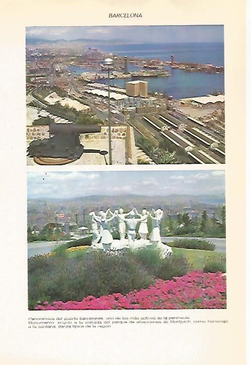 LAMINA VOX 16593: Puerto y monumento en Montjuic, Barcelona