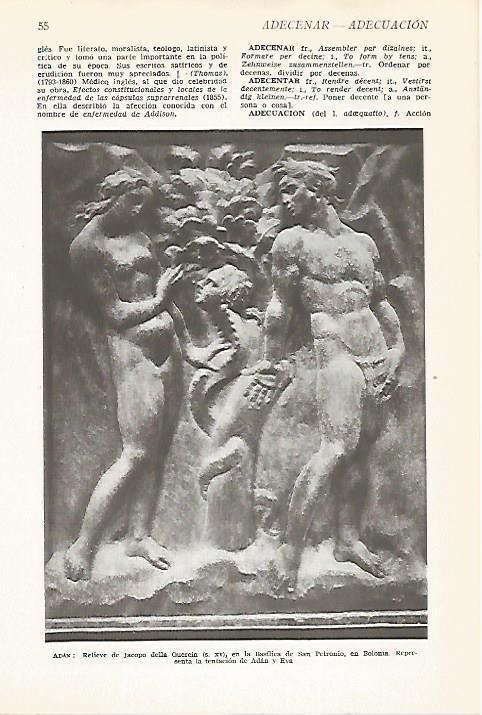 LAMINA VOX 16516: Adan, relieve de Jacopo della Quercia en Bolonia