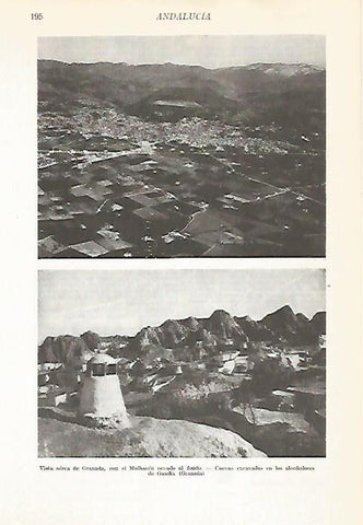 LAMINA VOX 16549: Vista aerea de Granada y cuevas de Guadix