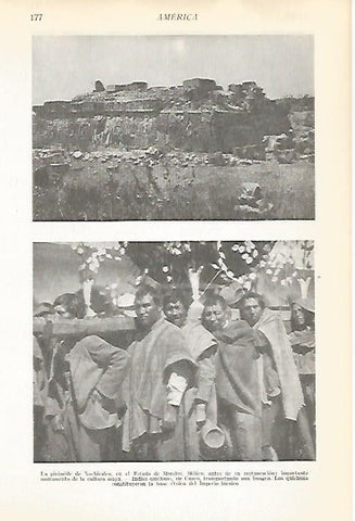 LAMINA VOX 16545: Piramide de Xochicalco, Mexico e indios quechuas de Peru
