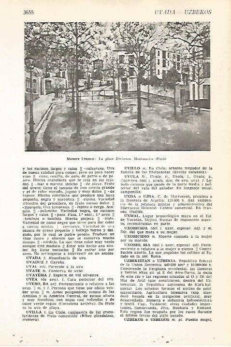 LAMINA VOX 16749:La Plaza Ravignon, por M. Utrillo 