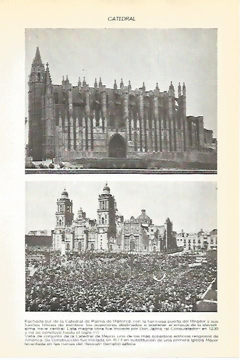 LAMINA VOX 16653: Catedral de Palma de Mallorca y catedral de Mexico