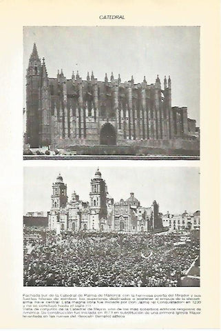 LAMINA VOX 16653: Catedral de Palma de Mallorca y catedral de Mexico