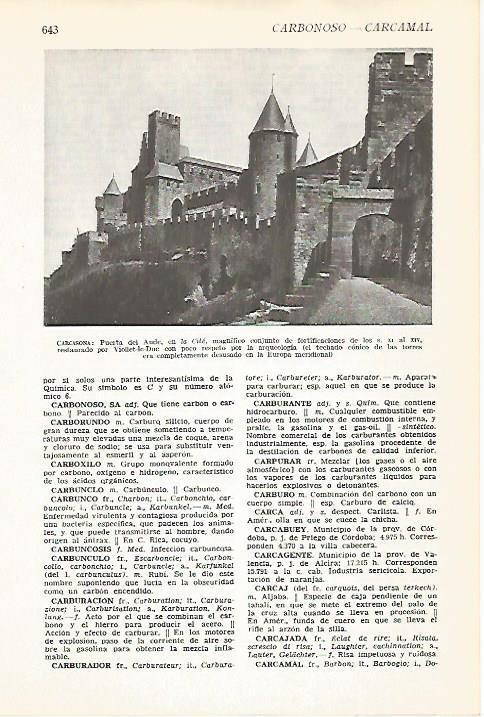 LAMINA VOX 16644: Puerta del Aude en Carcassone, Francia