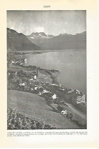 LAMINA VOX 16678: Vista de Territet y Chillon, Suiza
