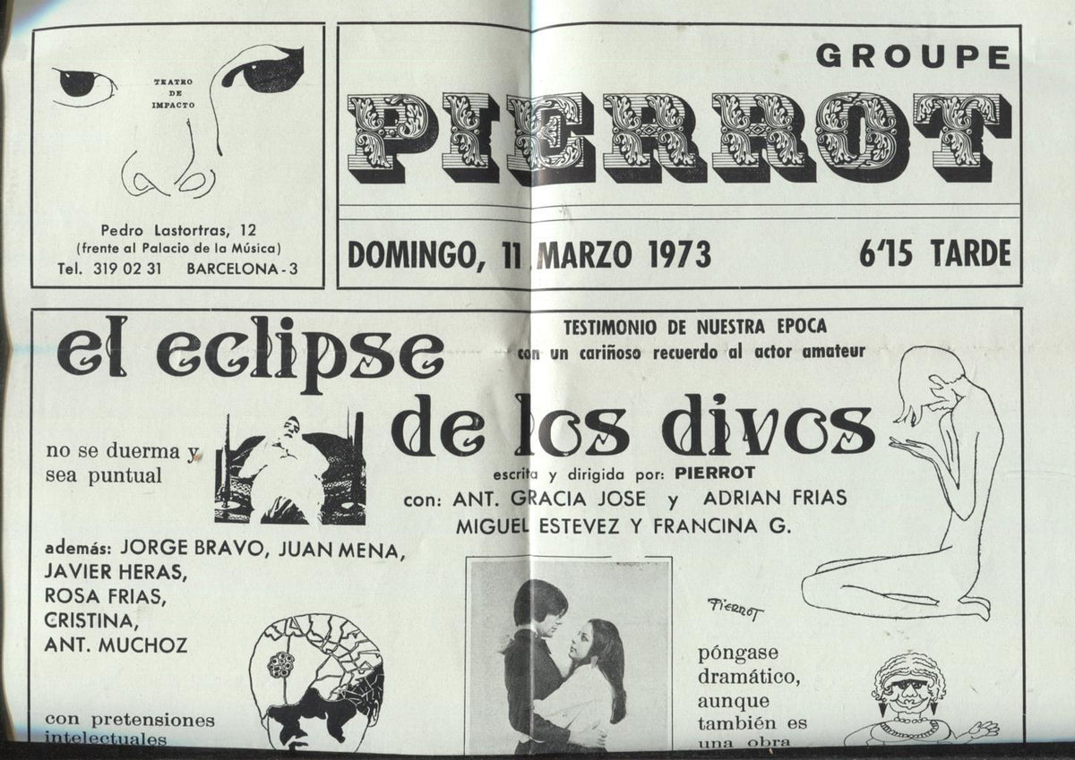 Cartel propaganda comercial de Groupe PIERROT del domingo 11.marzo.1973