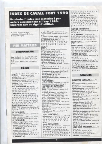 Index de la revista Cavall Fort de 1990