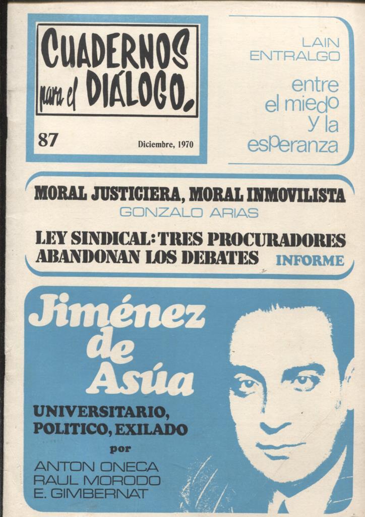 Cuadernos para el dialogo numero 087: Jimenez de Asua, El legado de Gamal Abdel Nasser