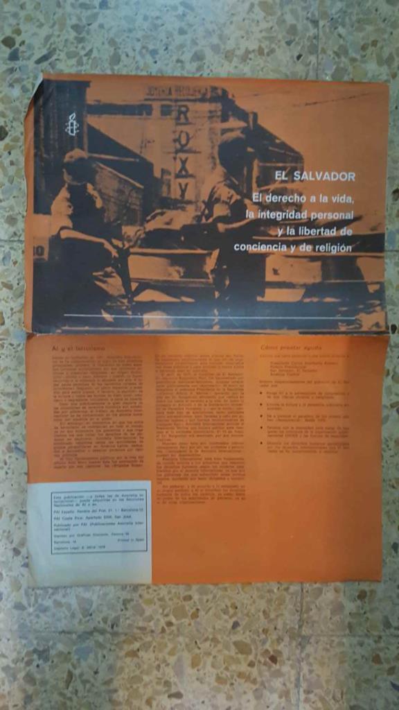Articulo Amnistia Internacional El Salvador (son 4 paginas) - El derecho a la vida, la integridad personal (1978)