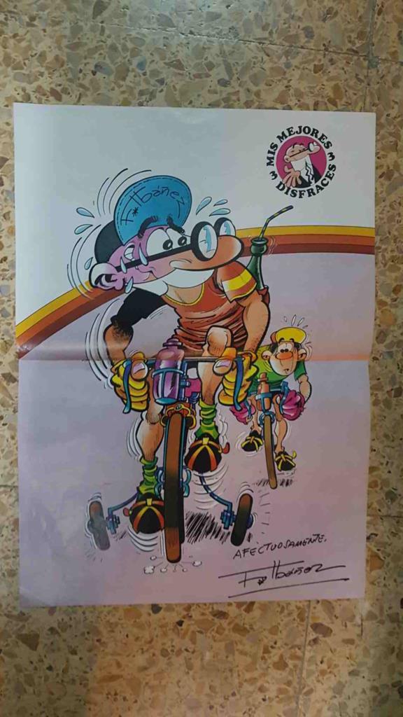 Poster desplegable: Mortadelo vestido de ciclista. Mis mejores disfraces num 03