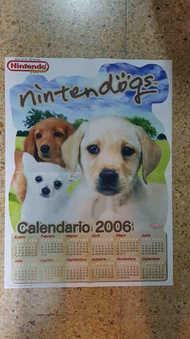 Poster-calendario desplegable 2006 a doble cara: Pokemon Tempestad Oscura y al otro lado Nintendogs, de la Revista Oficial Nintendo Accion