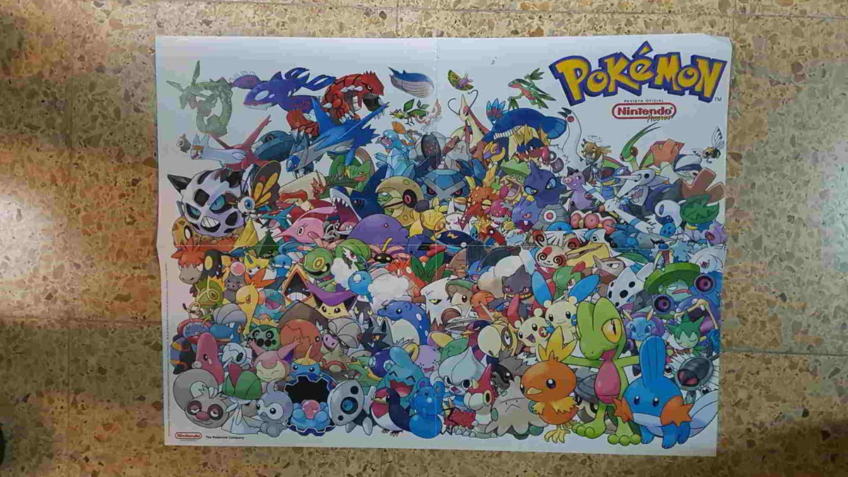 Poster desplegable: Multitud de Pokemons, de la Revista Oficial Nintendo Accion