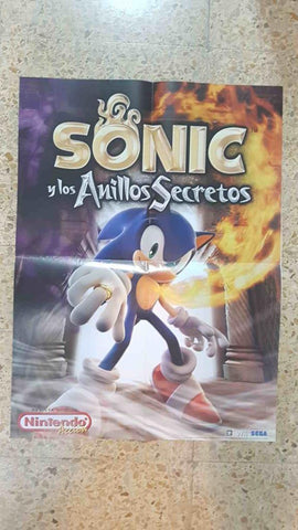 Poster desplegable doble: Sonic y los Anillos Secretos y Pokemon Ranger, de la Revista Oficial Nintendo Accion 2007