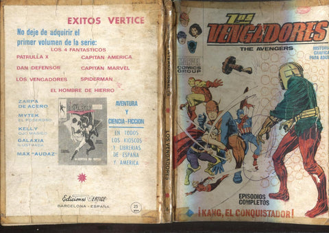 Vertice tapa carton: Los Vengadores numero 04. (FALTAN PAGINAS 1/4