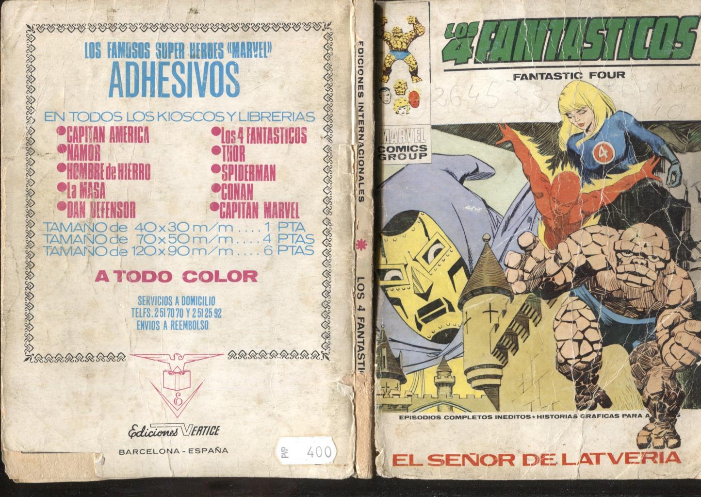 Vertice tapa carton: Los 4 Fantasticos numero 42: El señor de Latveria