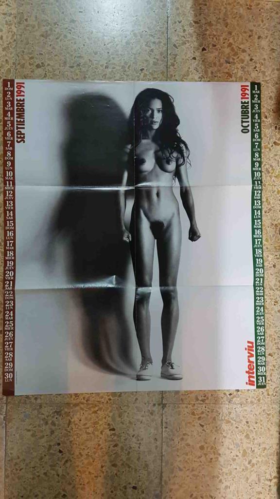 Poster-calendario desplegable doble cara:  Septiembre-Octubre-Noviembre-Diciembre 1991. Interviu 