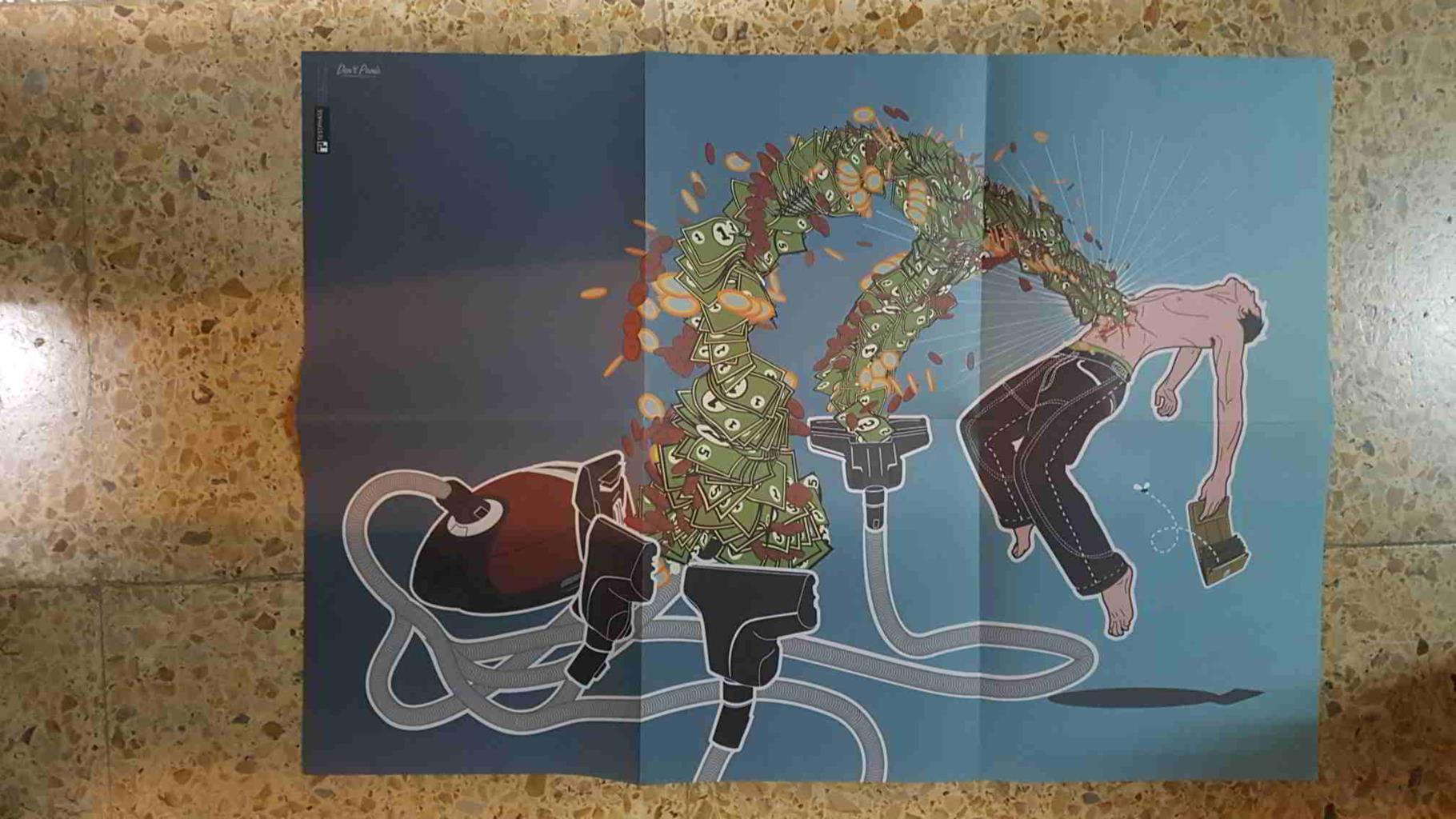 Poster desplegable doble cara: Onitsusa Tiger (tienda calzado) - Testphase. Dont Panic