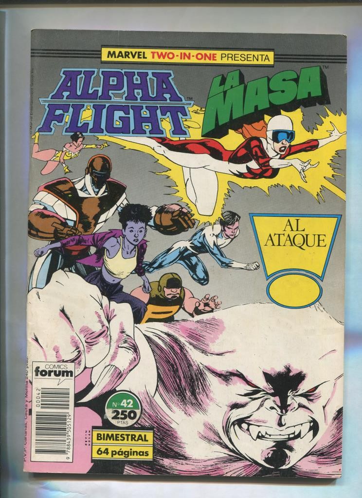Planeta: Alpha Flight - La Masa volumen 1 numero 42 (numerado 1 en trasera)