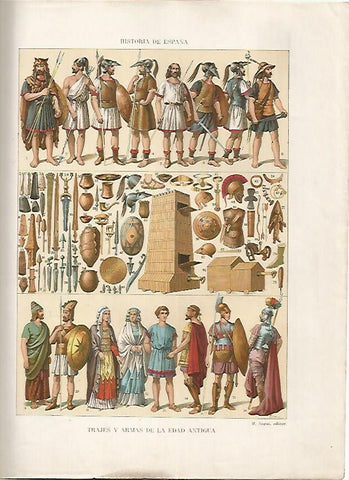LAMINA 18112: Trajes y armas de la Edad Antigua