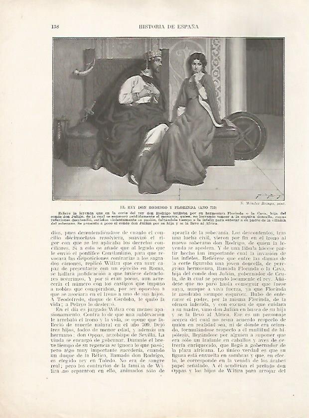 LAMINA 18146: El rey Rodrigo y Florinda