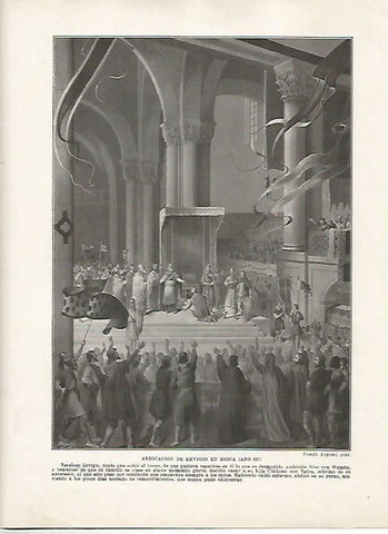 LAMINA 18144: Abdicacion de Ervigio en Egica en el 687
