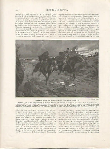 LAMINA 18137: Proclamacion de Sisenando en Zaragoza en el 631