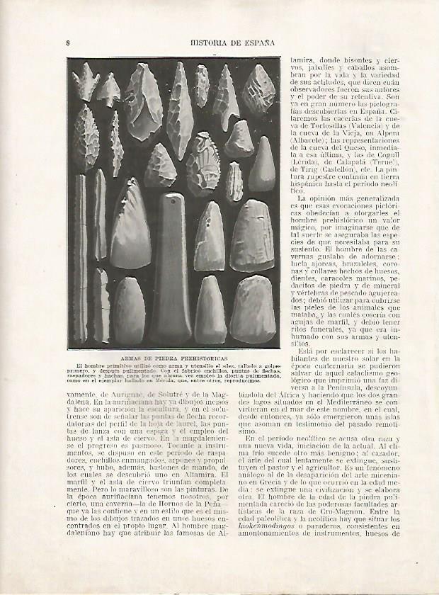 LAMINA 18071: Armas de piedra de la Prehistoria