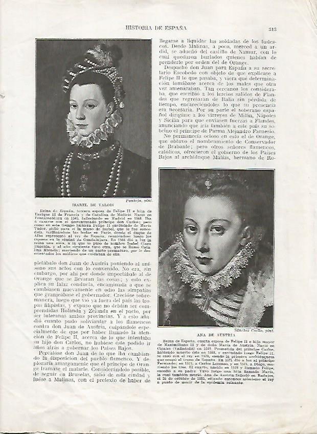 LAMINA 18069: Isabel de Valois y Ana de Austria