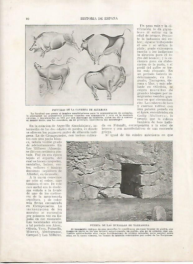 LAMINA 18072: Pinturas de Altamira y muralla de Tarragona