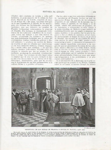 LAMINA 18050: Entrevista de las reinas de Francia y España en Bayona en 1565