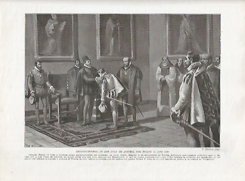 LAMINA 18060: Reconocimiento de Juan de Austria por Felipe II