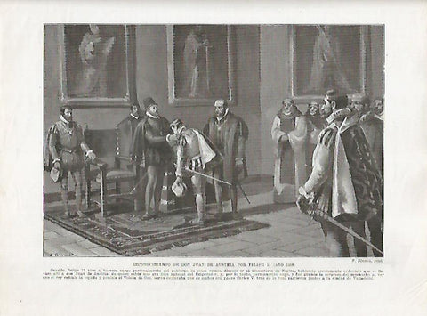 LAMINA 18060: Reconocimiento de Juan de Austria por Felipe II