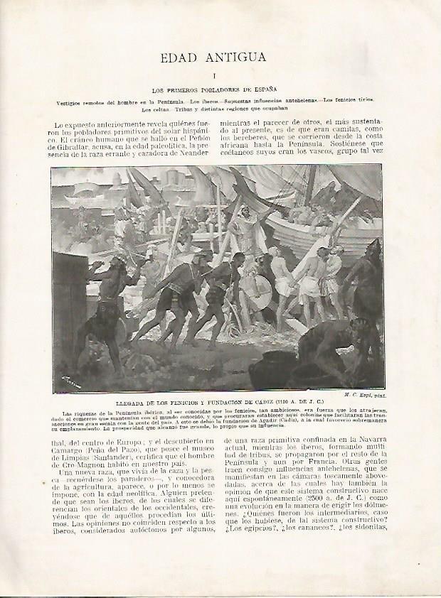LAMINA 18074: Fundacion de Cadiz en el año 1100 aC