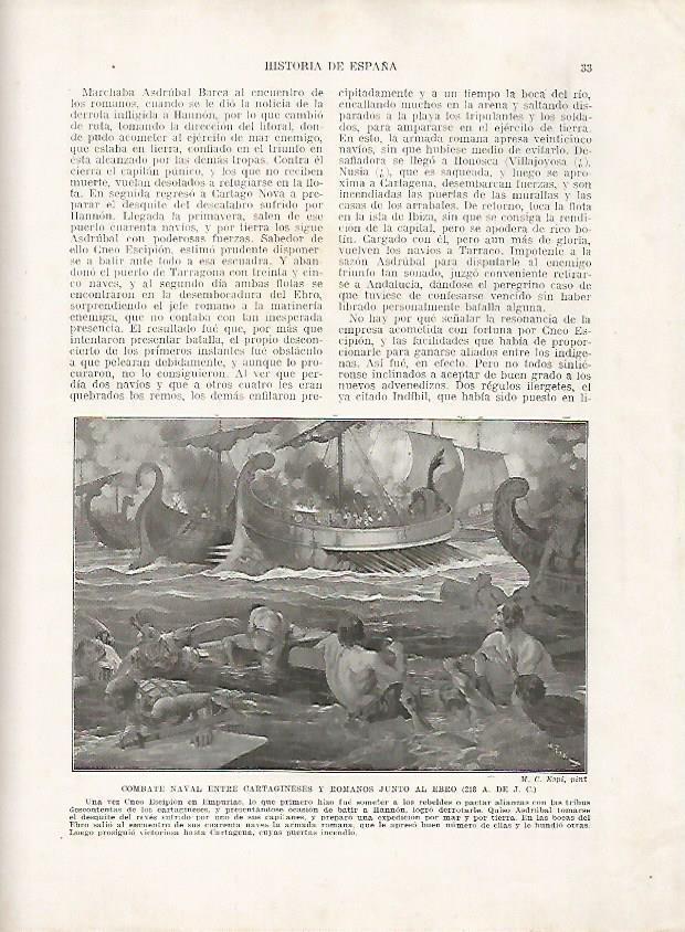 LAMINA 18084: Combate naval entre Cartago y Roma junto al Ebro