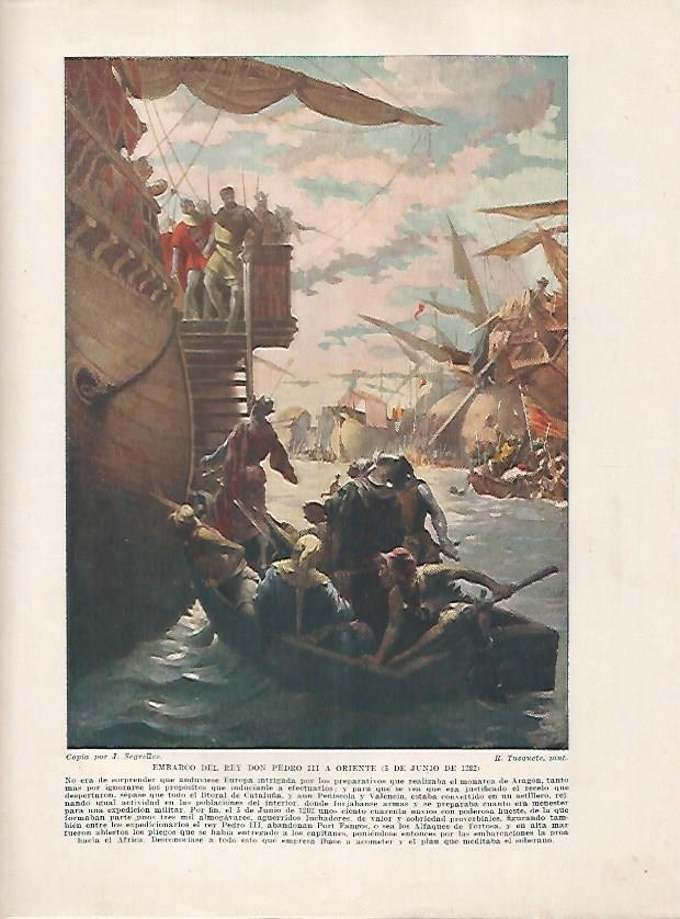 LAMINA 18228: Embarco del rey Pedro III a Oriente en el 1282