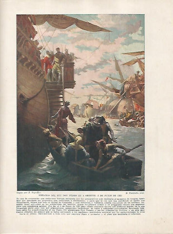 LAMINA 18228: Embarco del rey Pedro III a Oriente en el 1282