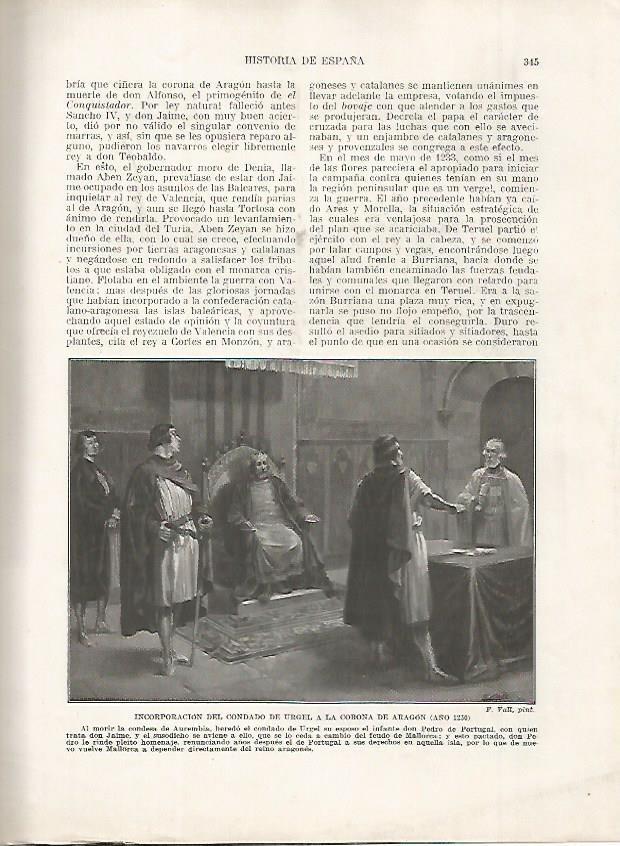 LAMINA 18226: Incorporacion del condado de Urgell a la  Corona de Aragon en 1230
