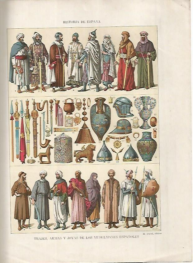 LAMINA 18210: Trajes, armas , joya y enseres de los musulmanes españoles