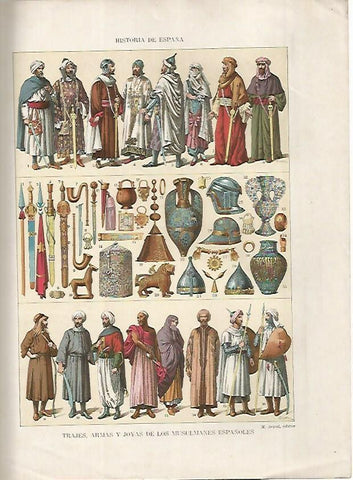 LAMINA 18210: Trajes, armas , joya y enseres de los musulmanes españoles