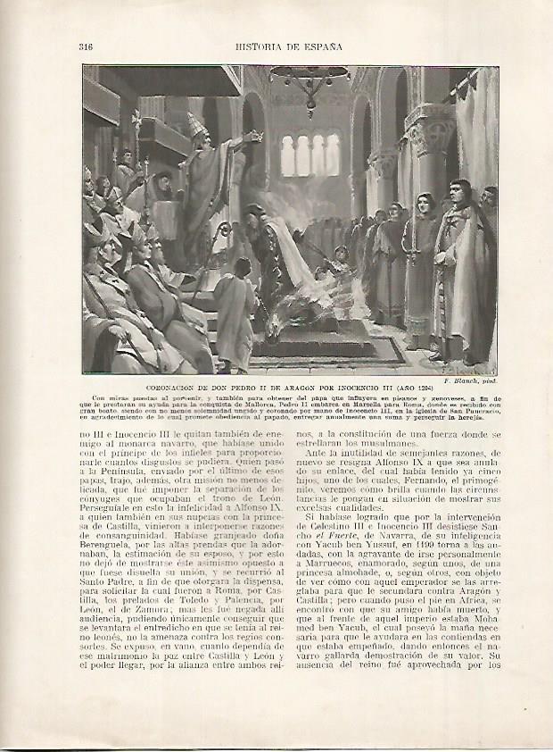 LAMINA 18209: Coronacion de Pedro II de Aragon en el 1204