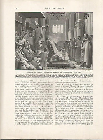 LAMINA 18209: Coronacion de Pedro II de Aragon en el 1204