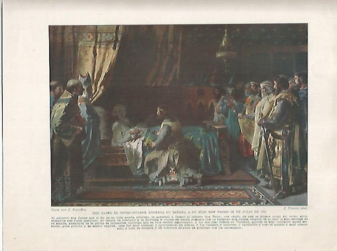 LAMINA 18219: Jaime el Conquistador entrega su espada a su hijo Pere en el 1276